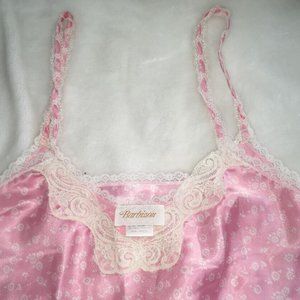 Barbizon Vintage Small Petite Polyester Light Pink Floral Short Nightgown